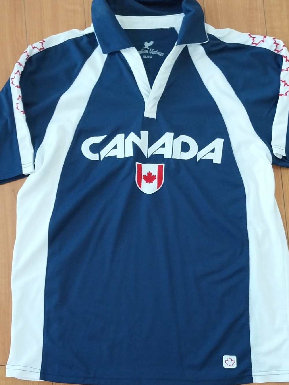 Brand NEW Canada Navy & White Rugby Polo Shirt Sz Size X-LARGE